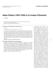 Adam Politzer (1835-1920) et la trompe d`Eustache
