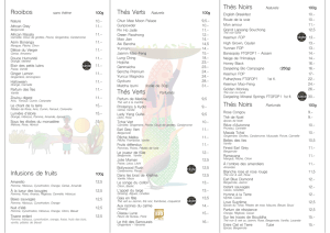 Carte des thés - Boutique Cardas – Lausanne
