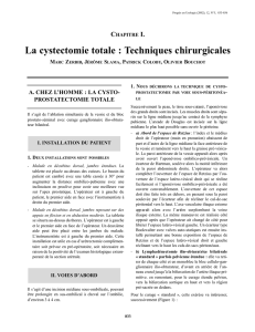 La cystectomie totale : Techniques chirurgicales