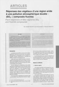 Réponses des végétaux d`une région aride à une pollution
