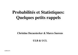 Probabilités et Statistiques: Quelques petits rappels