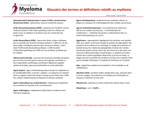 Glossaire des termes et définitions relatifs au myélome