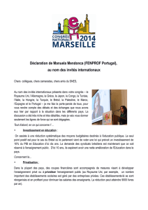 Déclaration de Manuela Mendonca (FENPROF Portugal), au