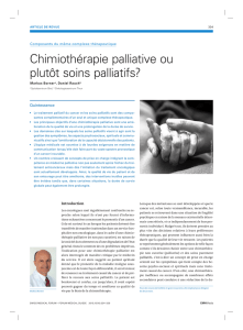 Chimiothérapie palliative ou plutôt soins palliatifs?