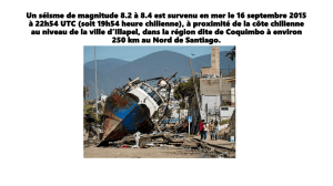 Le 16 septiembre a eu lieu un séisme de magnitude 8,4 sur l