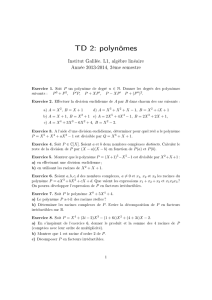 TD 2: polynômes