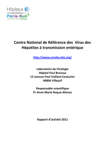 Rapport 2011 - Centre National de Référence VHA VHE