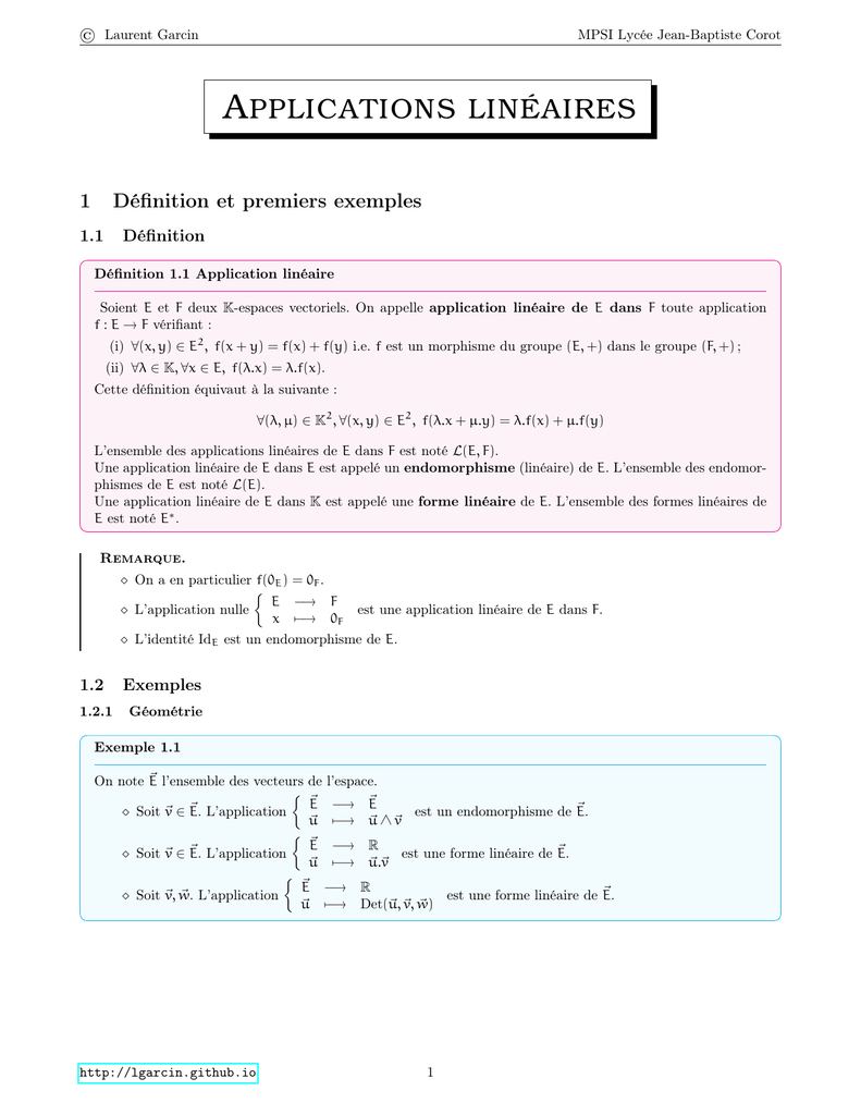 Applications Lineaires