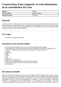 Construction d`une maquette en trois dimensions de la constellation