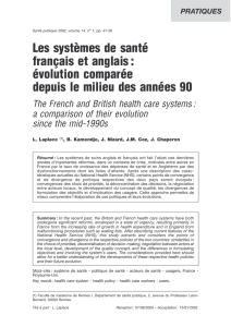 Les systèmes de santé français et anglais: évolution