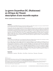 The genus Oxyanthus (Rubiaceae) in West Africa