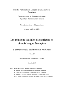 Les relations spatiales dynamiques en chinois langue