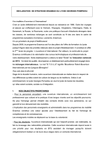 Déclaration de stratégie ERASMUS du Lycée GEORGES POMPIDOU