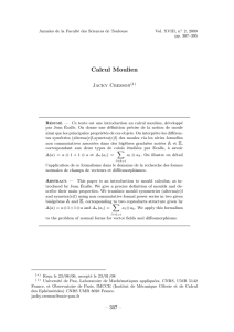 Calcul Moulien - Jacky Cresson