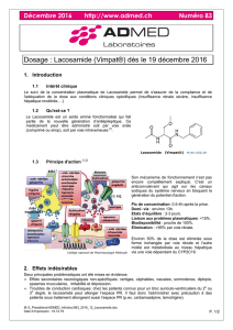 Dosage : Lacosamide (Vimpat®) dès le 19 décembre 2016
