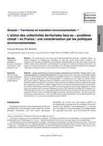 Dossier « Territoires en transition environnementale » – L`action des