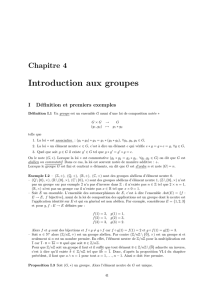Chapitre 4 : Groupes