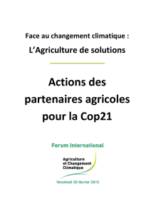 Actions des partenaires agricoles pour la Cop21