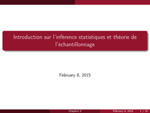 Introduction sur l`inférence statistiques et théorie de l`échantillonnage