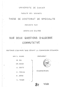 Sur deux questions d`algèbre commutative