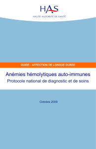 Anémies hémolytiques auto-immunes