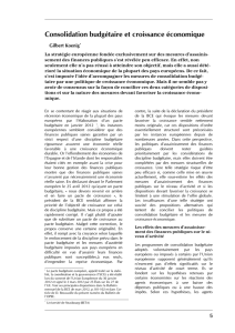 Consolidation budgétaire et croissance économique