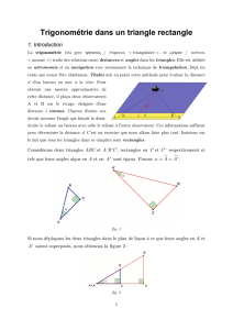 Chapitre 2 : Trigonométrie dans un triangle rectangle