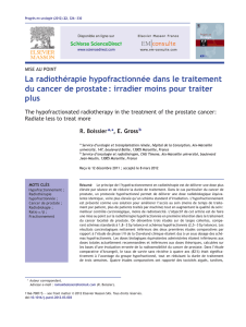 La radiothérapie hypofractionnée dans le traitement du cancer de