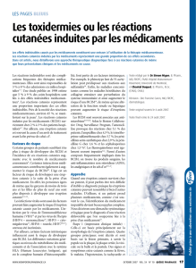 Les toxidermies ou les réactions cutanées