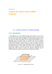 Actions de contact entre solides Liaisons