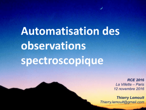 Automatisation des observations spectroscopiques