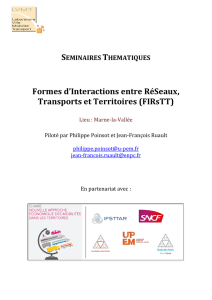 Formes d`Interactions entre RéSeaux, Transports et Territoires