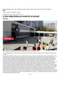 Le futur collège Badiou sera reconstruit au sud-ouest
