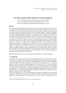 Extraction aqueuse d`huile végétale de tourteaux