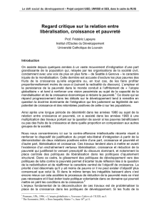 Regard critique sur la relation entre libéralisation, croissance et