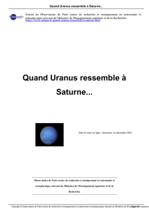 Quand Uranus ressemble à Saturne