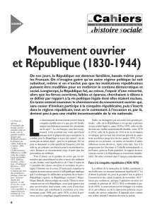 Mouvement ouvrier et République (1830-1944) - Ihs-CGT