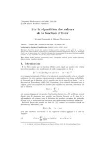 Sur la répartition des valeurs de la fonction d`Euler