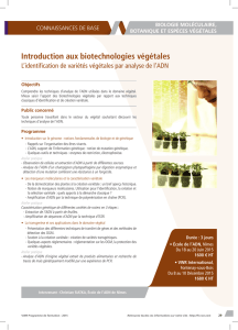 Introduction aux biotechnologies végétales