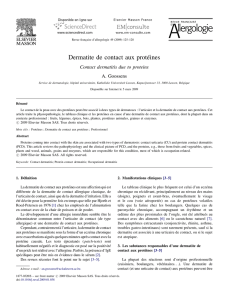 9.5 Dermatite de contact aux protéines