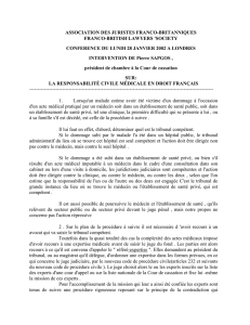 La responsabilité civile médicale en droit français par Pierre Sargos