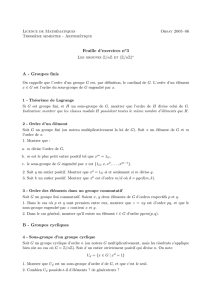 Feuille d`exercices no3 A - Groupes finis B