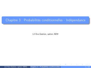 Chapitre 3 : Probabilités conditionnelles