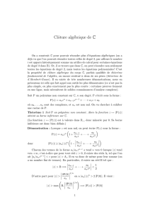 Clôture algébrique de C