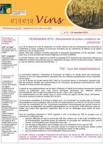 Lettre d`information du pôle "vins" n°11 - novembre 2015