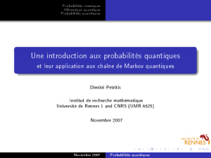 Une introduction aux probabilités quantiques