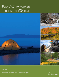 plan d`action pour le tourisme de l`ontario