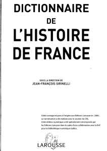 Dictionnaire de l`histoire de France