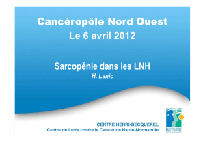 Sarcopénie dans les LNH - Canceropole Nord