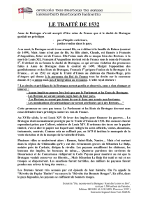 le traité de 1532 - amicale des bretons de suisse